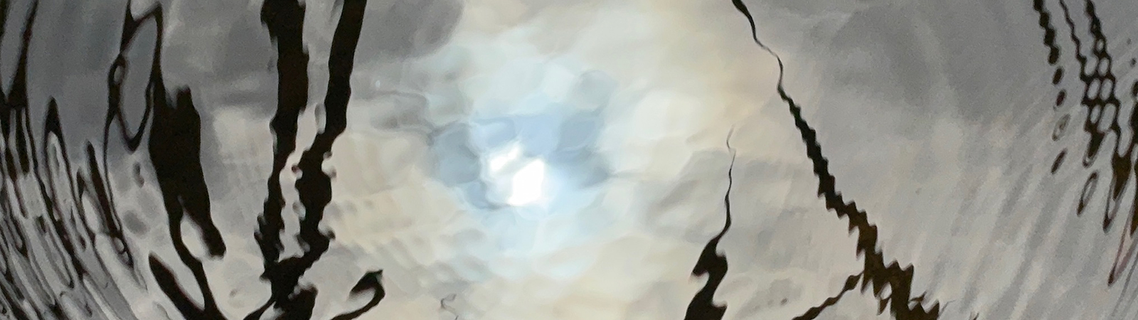 Reflection of the sun in the water with rings